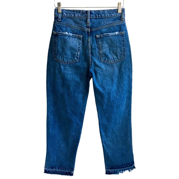 We The Free People Rita Crop Destroyed Ripped High Rise Raw Split Hem Jeans 27 - Picture 3 of 17